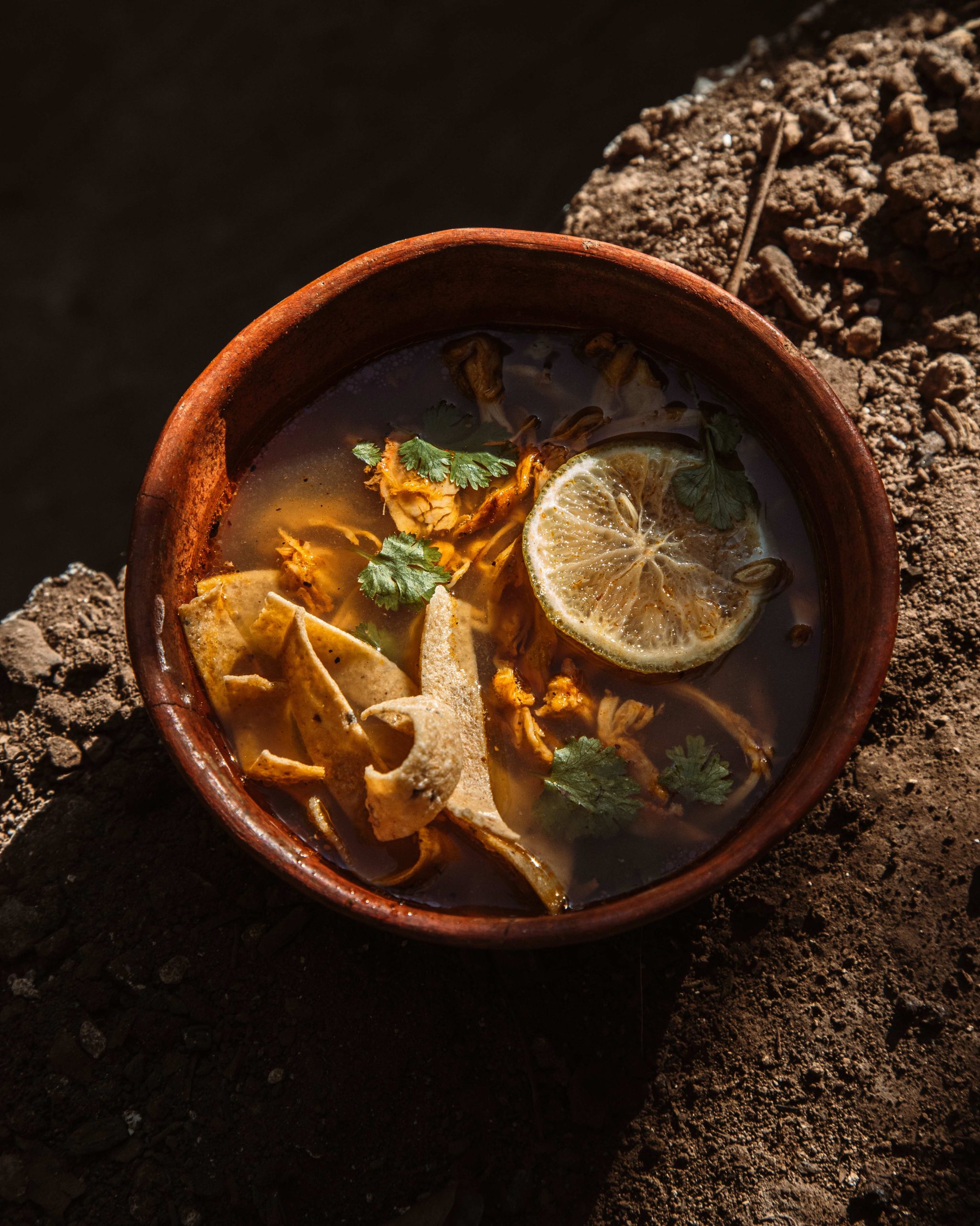 Sopa de lima yucateca del restaurante Kinich en Izamal.