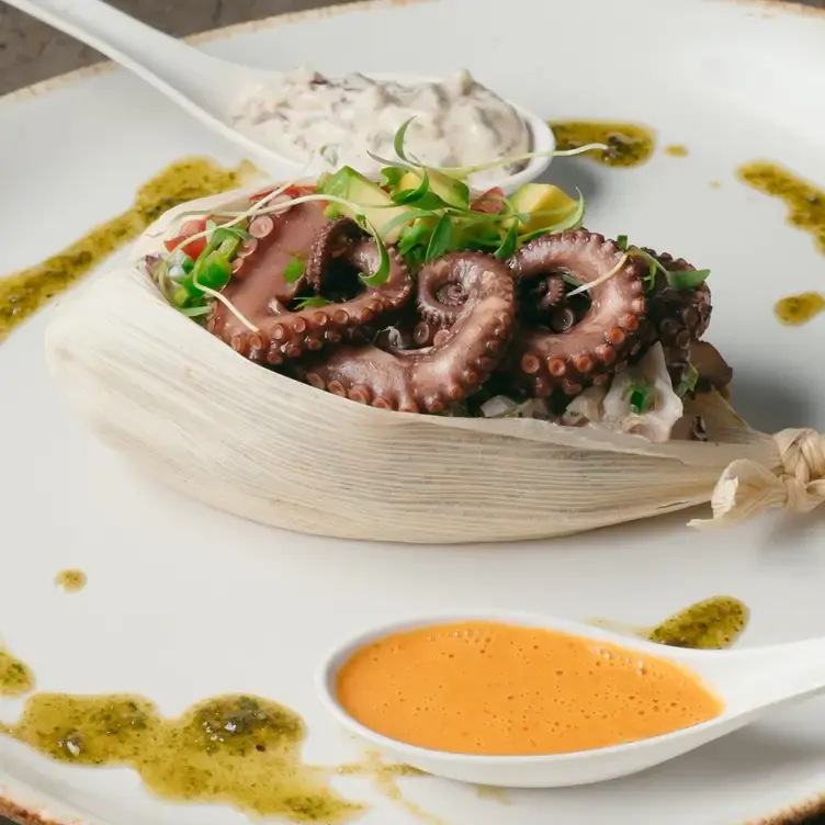 Un platillo de pulpo en La Noria, uno de los mejores restaurantes de Puebla.