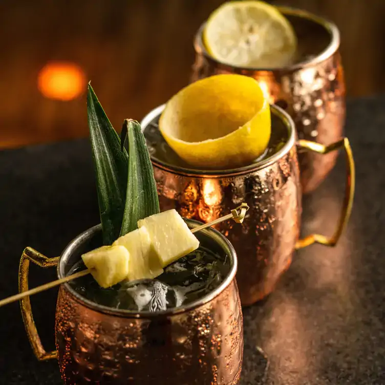 Various jars with signature drinks at Porfirio's, one of the best restaurants in the CDMX.