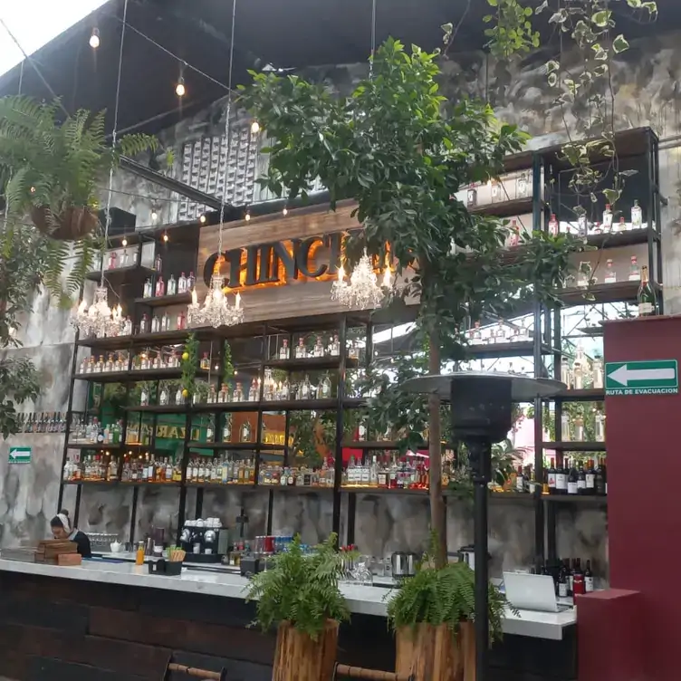 Barra de cocteles Chin Chin en Terraza Prissa, uno de los mejores restaurantes para desayunar en Puebla.